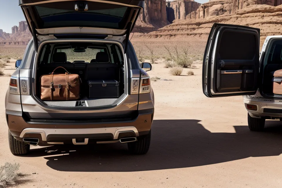 Loading luggage into the back of a rental SUV in Phoenix.