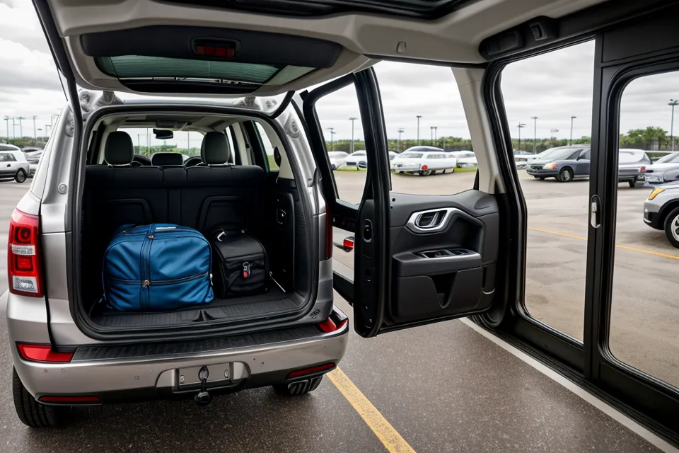 Red Zion sandstone dust ground into a rental car floor mat after a national park road trip