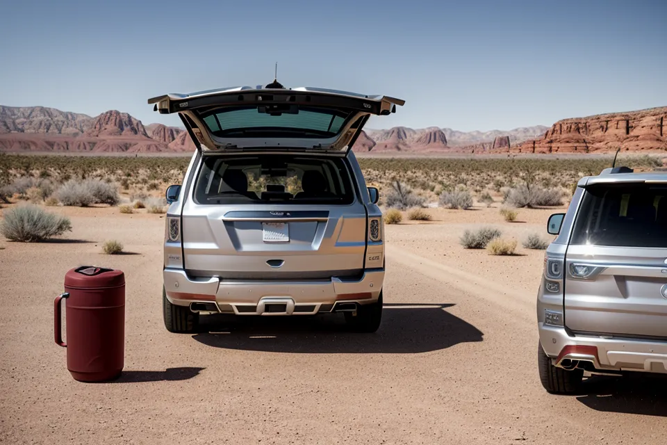 Silver SUV rental parked near Phoenix Sky Harbor airport